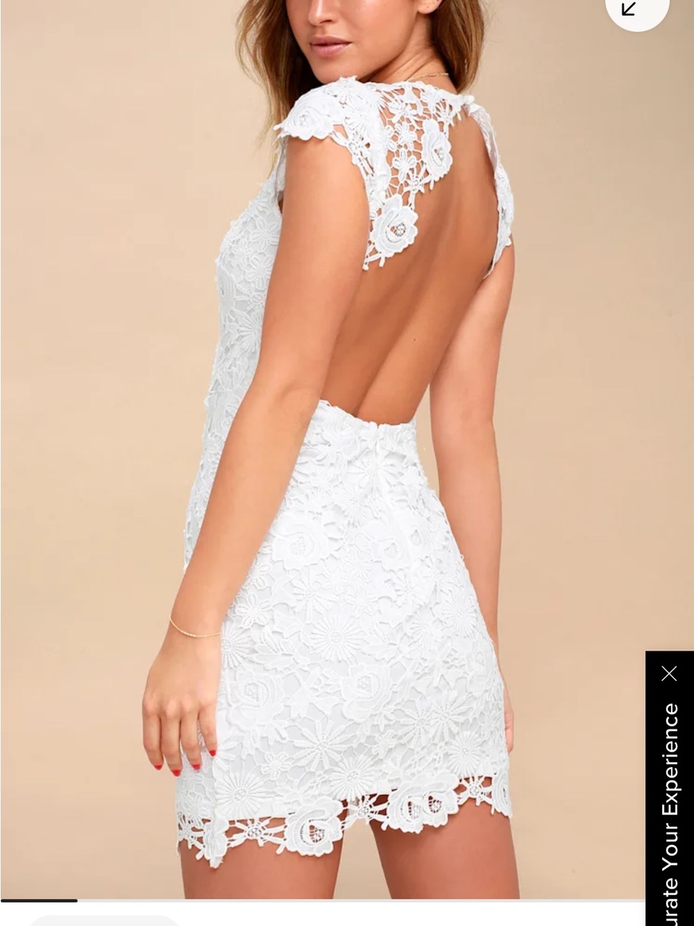 LULUS Romance Language White Backless Lace Dress